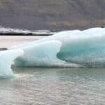 Melting icebergs in the ocean highlighting climate change impacts