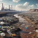 Waste scattered on land, illustrating the harmful effects of land pollution