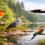 Bird species explained through diverse birds showing different sizes, beaks, and behaviors in nature