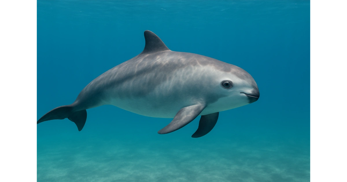 Rare animal species across decline habitat portraying the Vaquita in endangered marine waters with noteworthy ecological wellness.