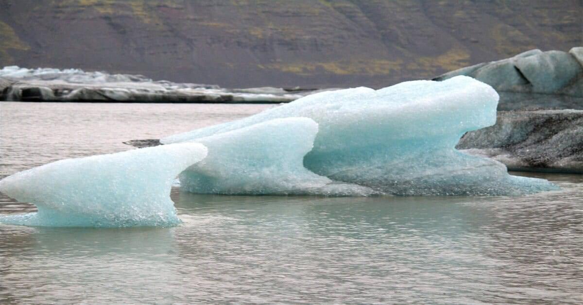 Melting icebergs in the ocean highlighting climate change impacts